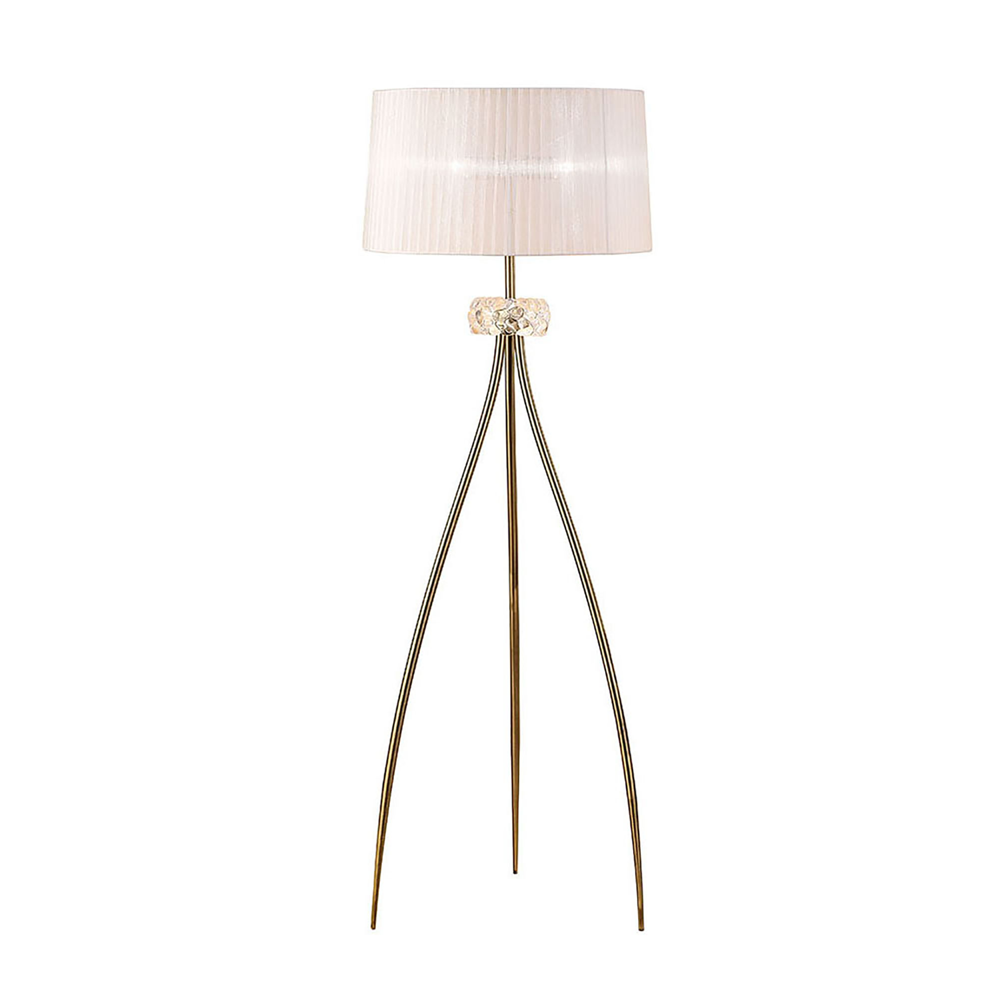 M4638AB/WS  Loewe 160cm Floor Lamp 3 Light Antique Brass